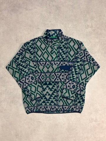 10's PATAGONIA Synchilla Snap-T「モンタナシエテ柄」フリースプルオーバー