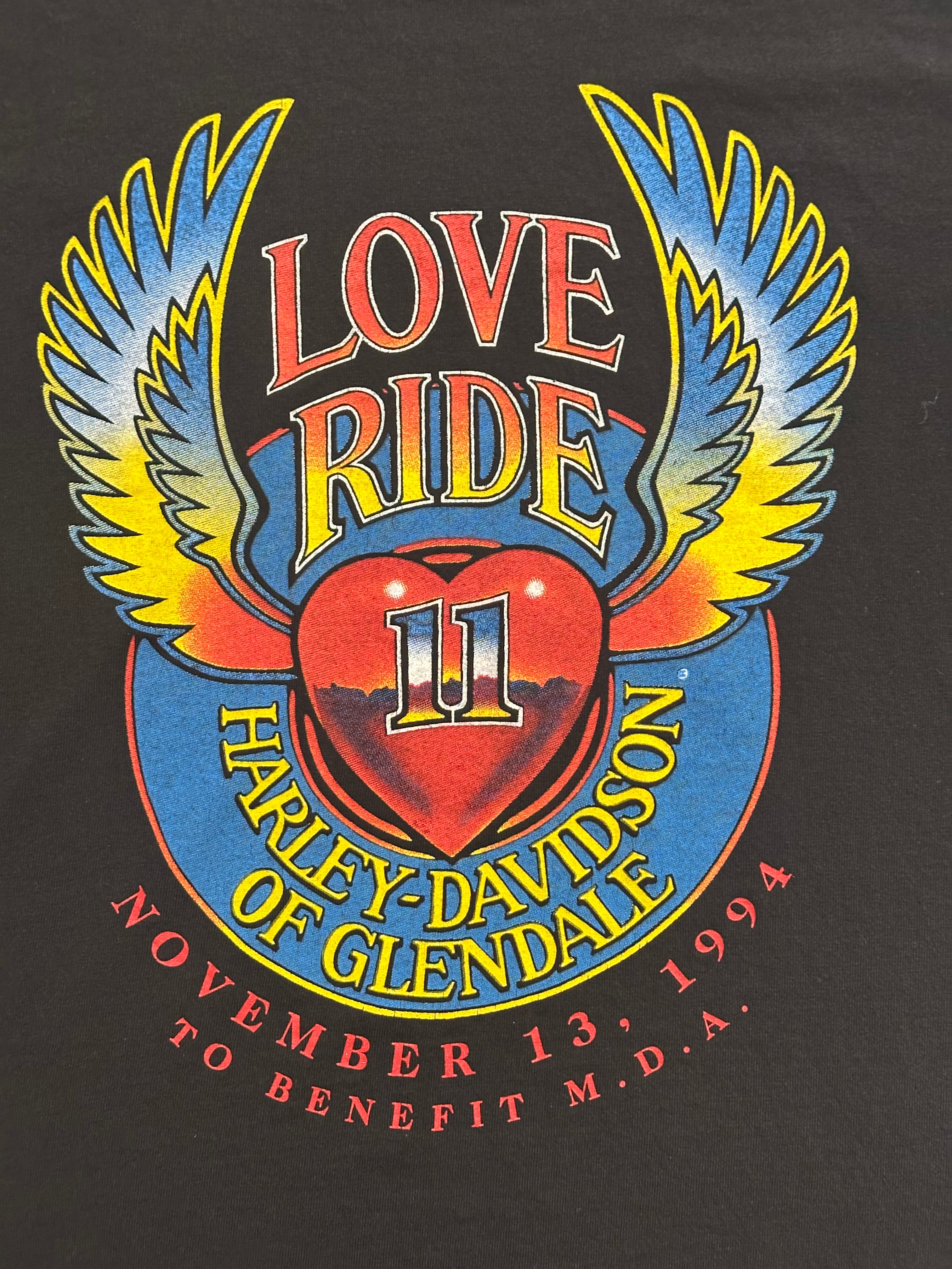 90s ハーレーダビッドソン LOVE RIDE 1994 XL 90's HARLEY-DAVIDSON 「LOVE RIDE」 ハーレーダビッドソンTシャツ