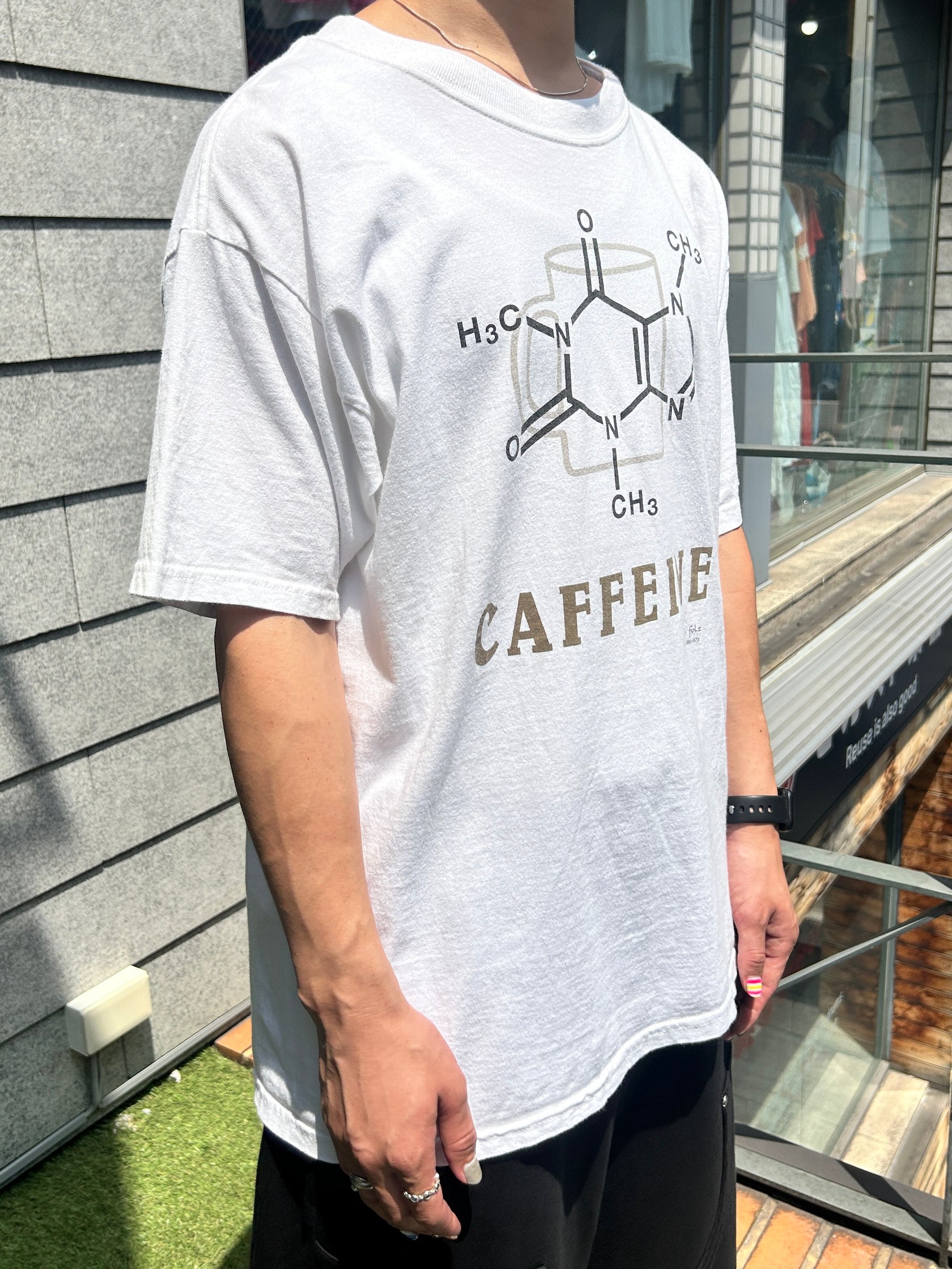 90's~00's CAFFEINE「化学構造式」グラフィックTシャツ