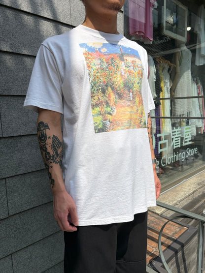 90's クロード・モネ「Artist’s Garden at Vétheuil」USA製　アートTシャツ