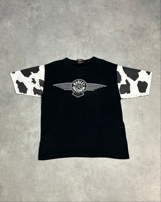 90's Harley-Davidson「カウ柄」USA製 ロゴTシャツ