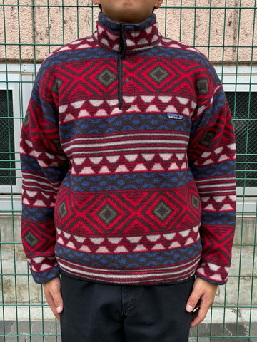 90's PATAGONIA Synchilla Snap-T「サルティーヨ柄」フリースプルオーバー