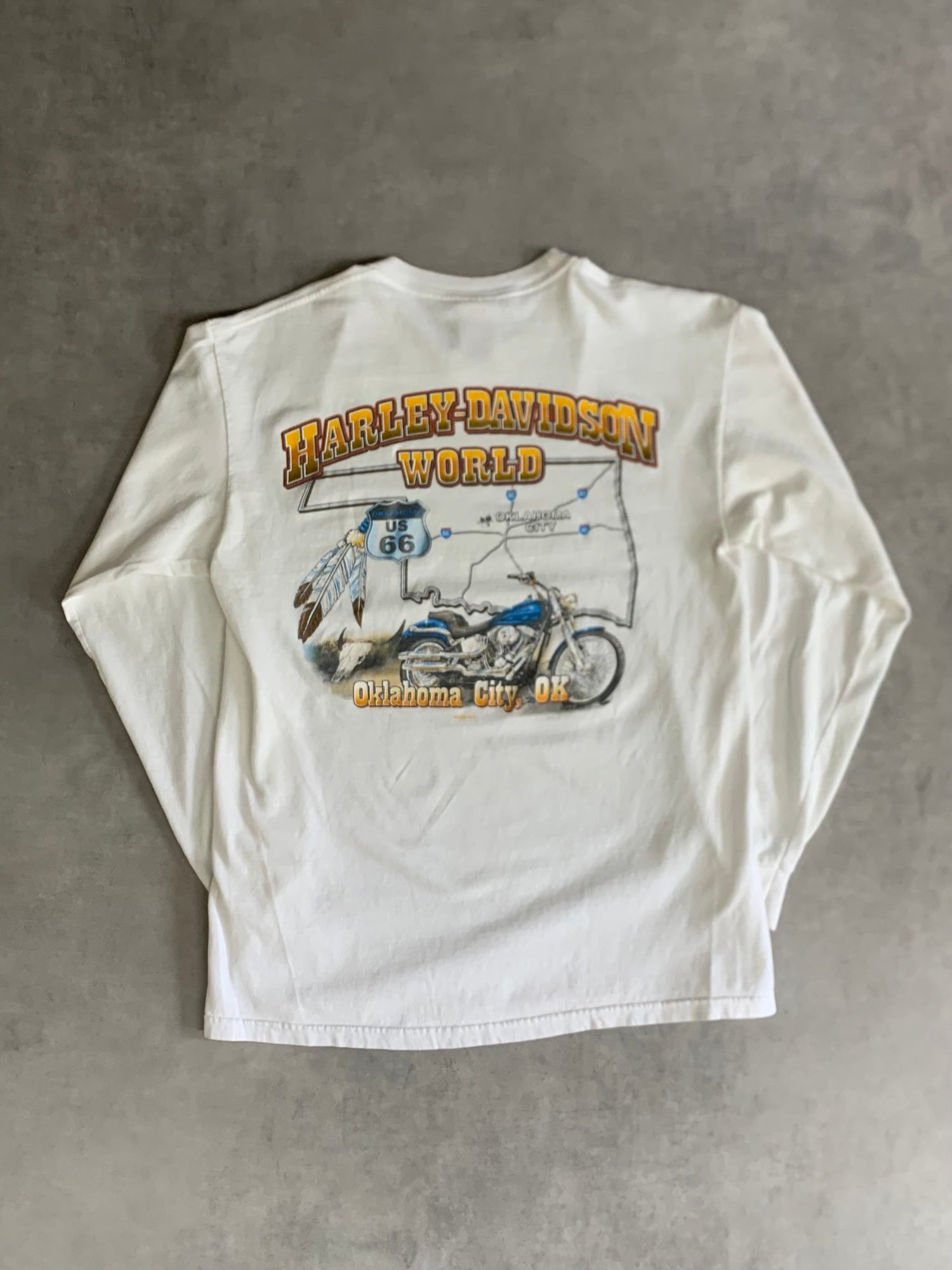00's HARLEY DAVIDSON「Oklahoma City」ハーレーロングTシャツ