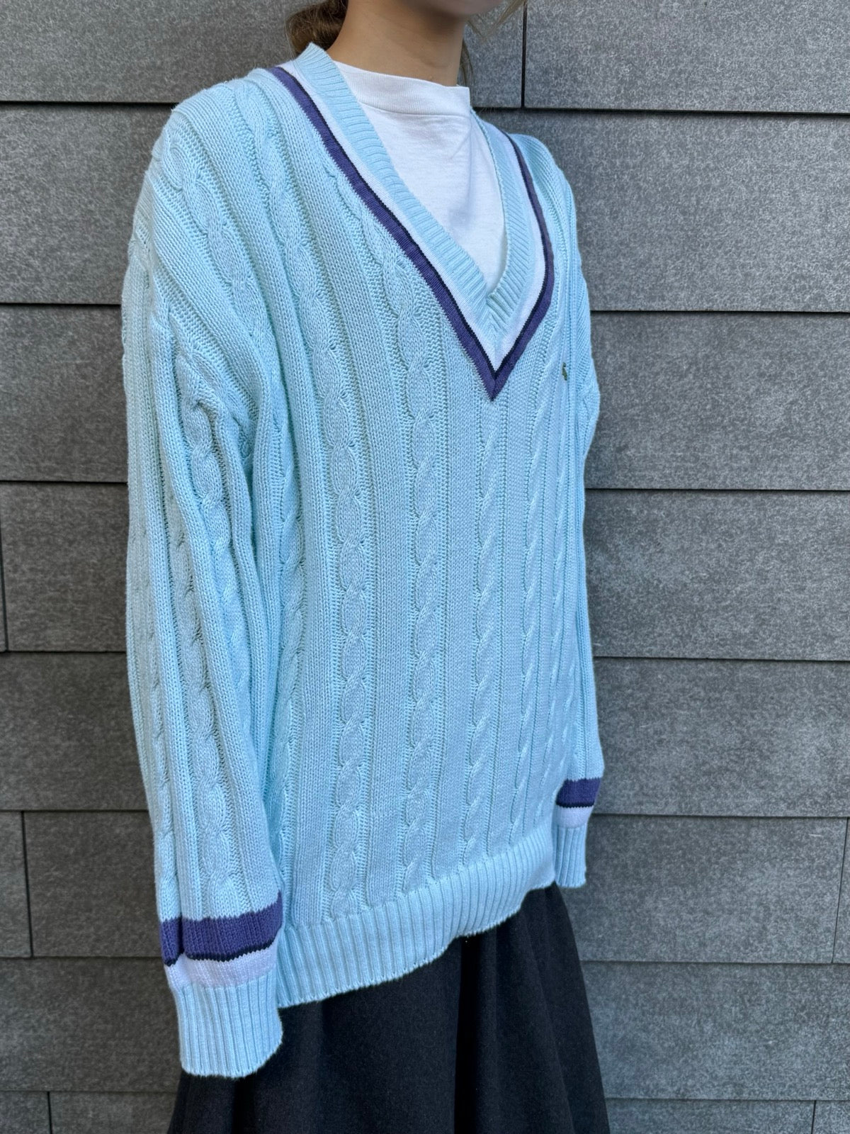 90's「LACOSTE」チルデンニット