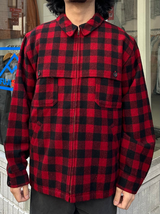 70's WOOLRICH「Buffalo Check」ウールハンティングジャケット　ダメージ