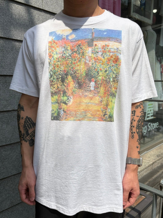 90's クロード・モネ「Artist’s Garden at Vétheuil」USA製　アートTシャツ