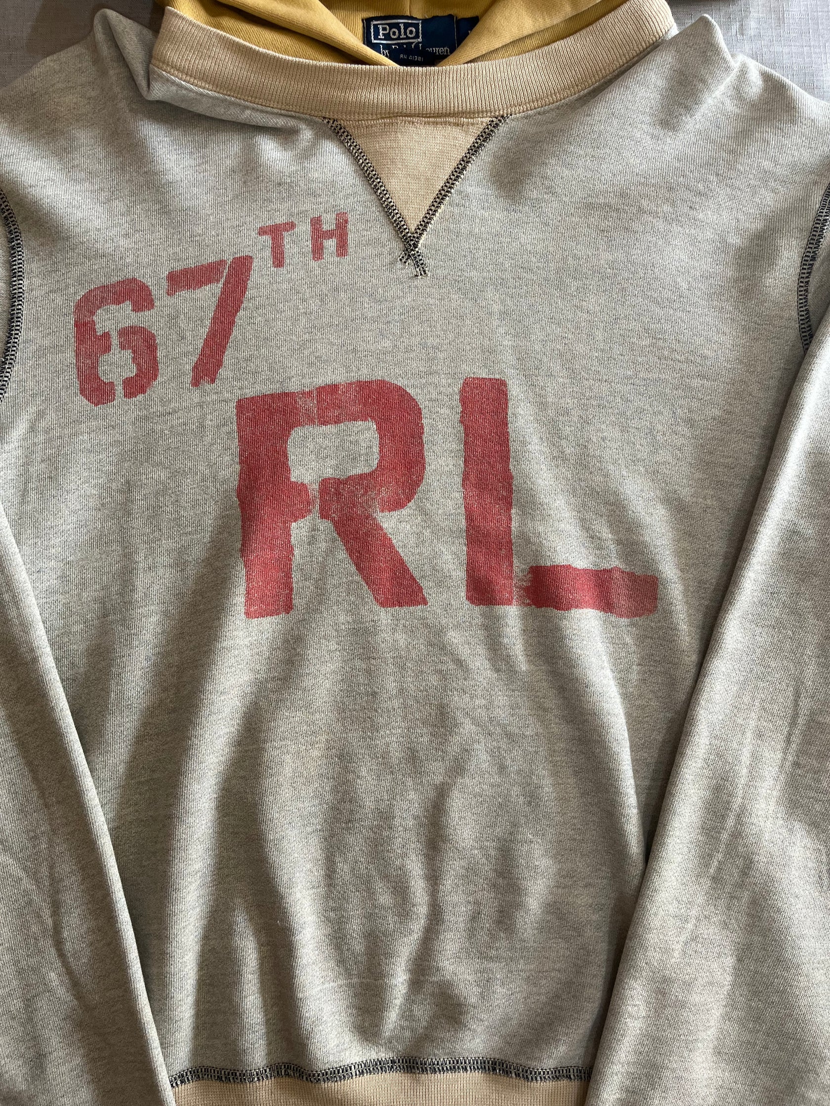 90's RALPH LAUREN「67TH RL 5」前V 後付けパーカー