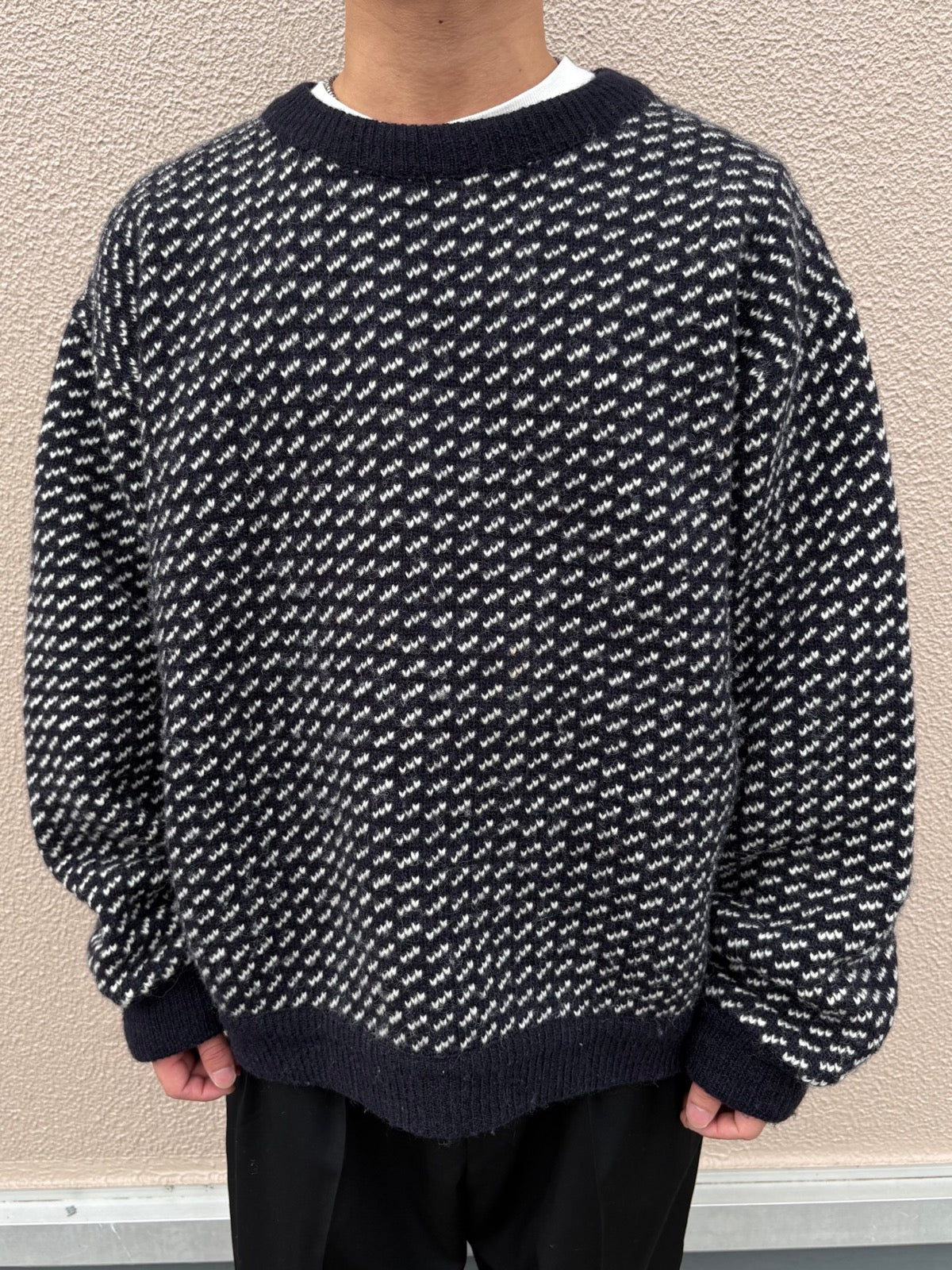 80's L.L.Bean「バーズアイ」Norway製　ウールセーター