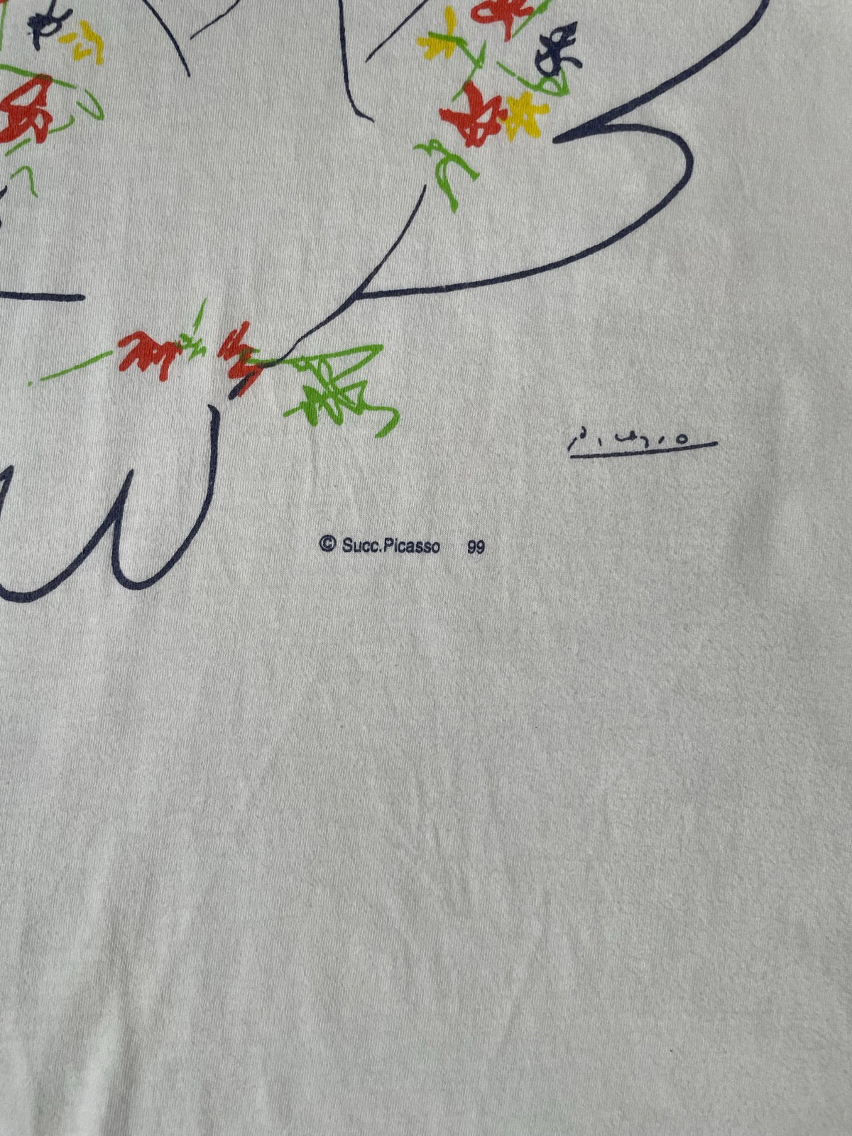 90's PABLO PICASSO「平和の鳩」アートTシャツ