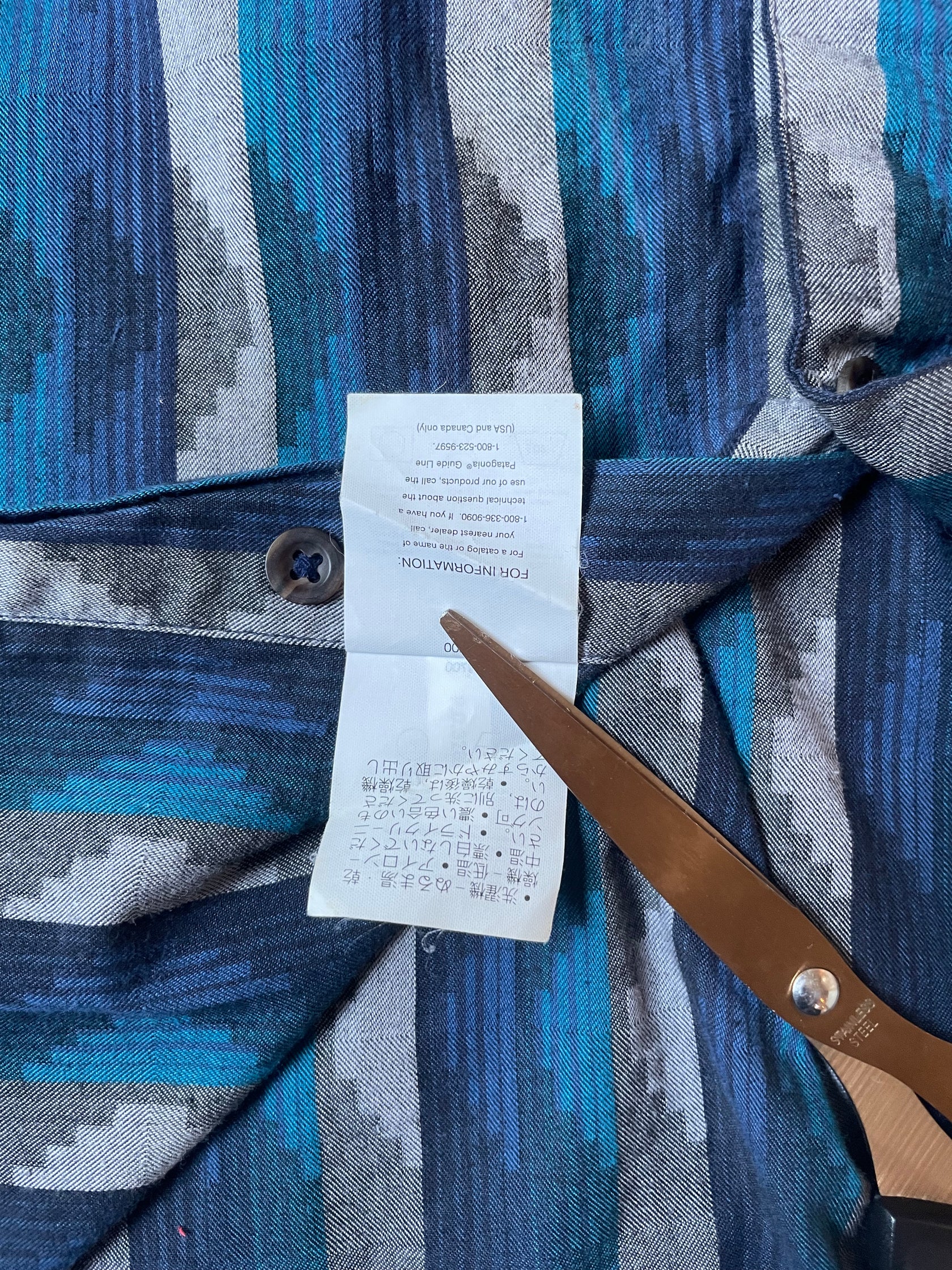 90's PATAGONIA「Native Stripe」ボタンダウンフランネルシャツ