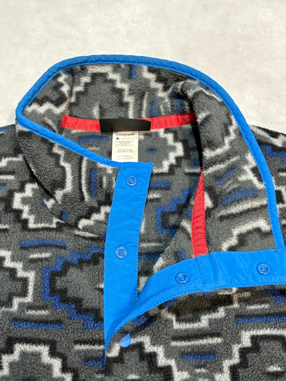 10's PATAGONIA Synchilla Snap-T「ヤナバ柄」フリースプルオーバー