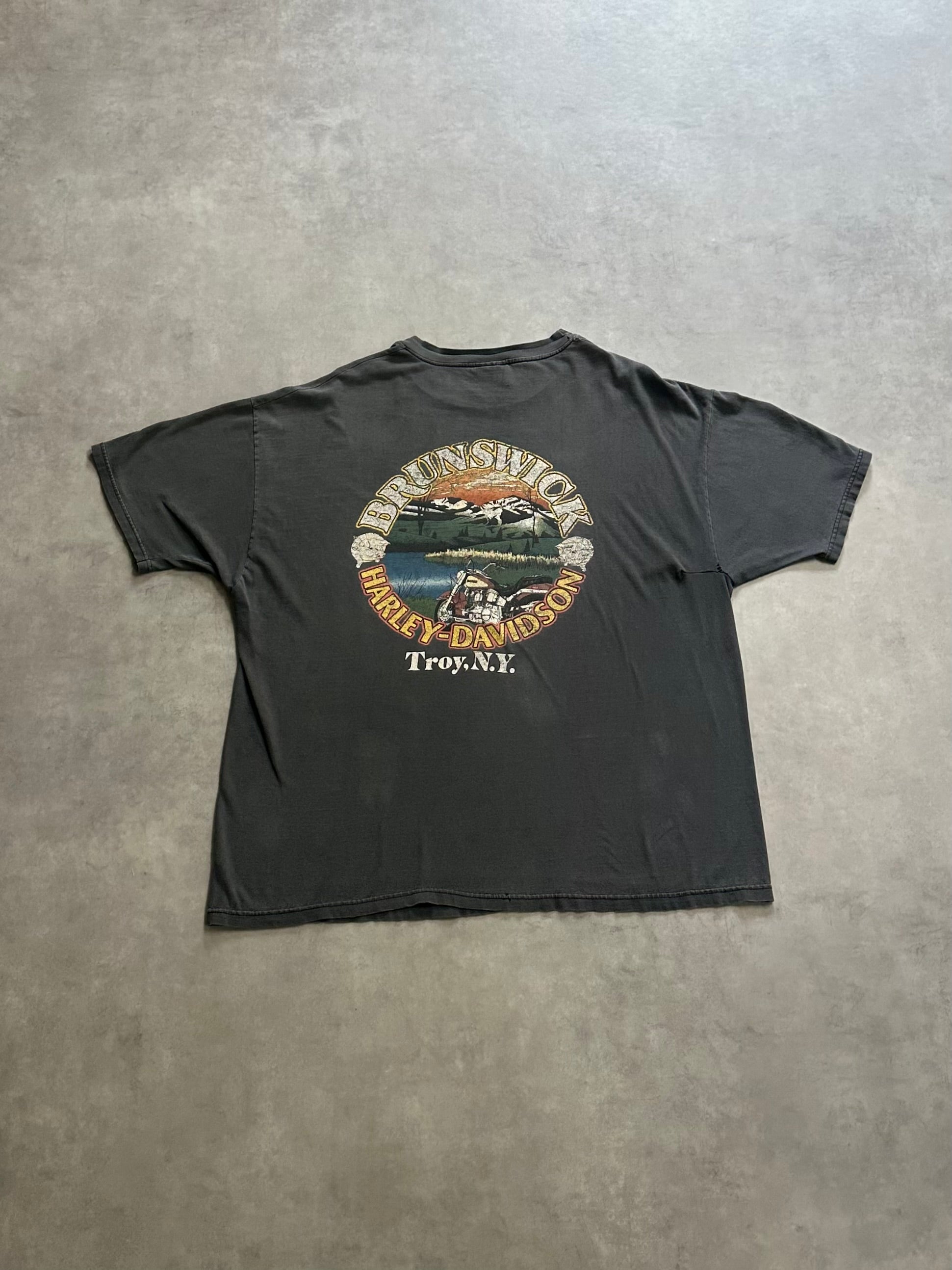 90's HARLEY-DAVIDSON「BRUNSWICK」USA製 ハーレーダビッドソンTシャツ