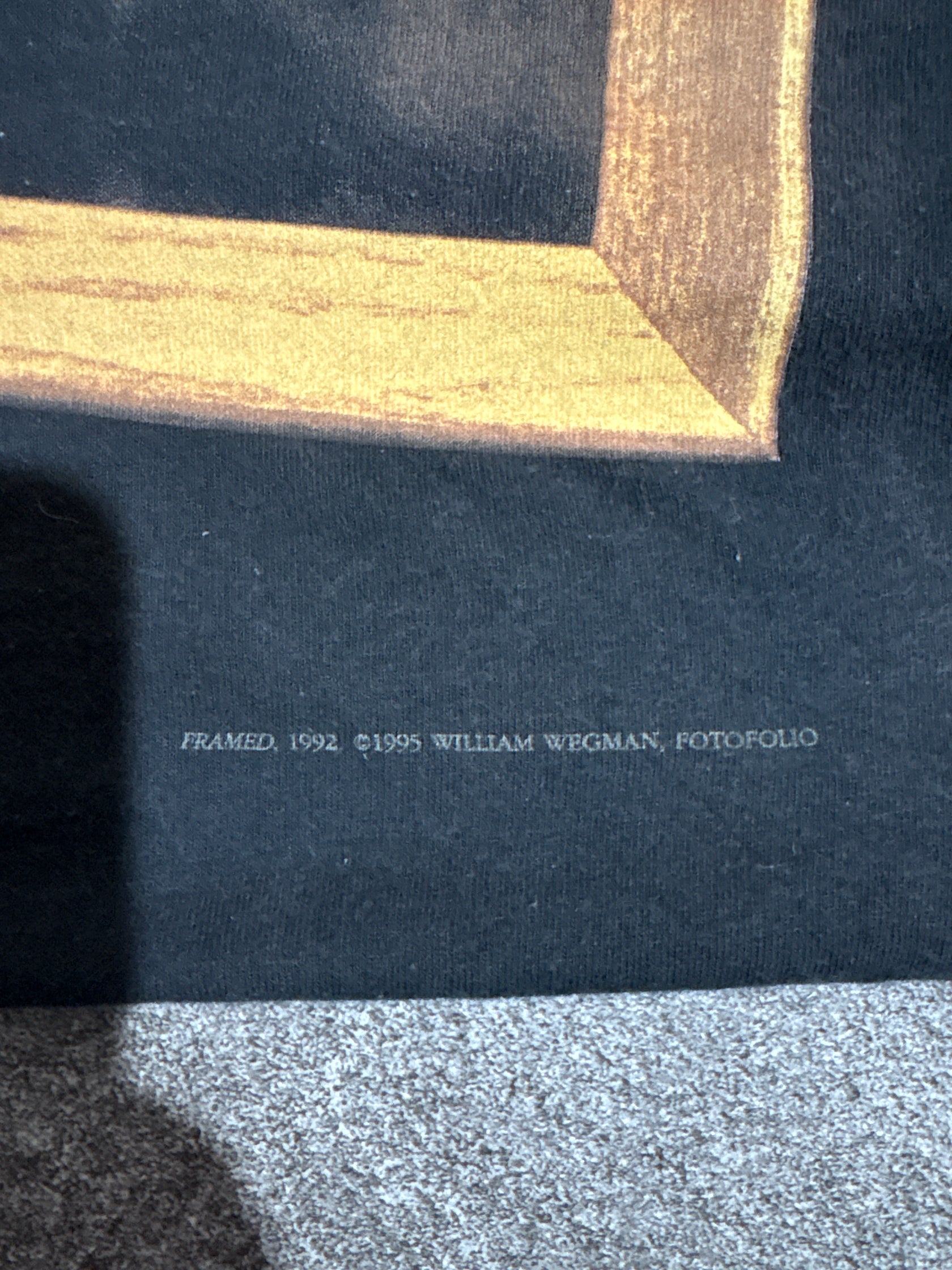 90's William Wegman「Framed」USA製 アートTシャツ