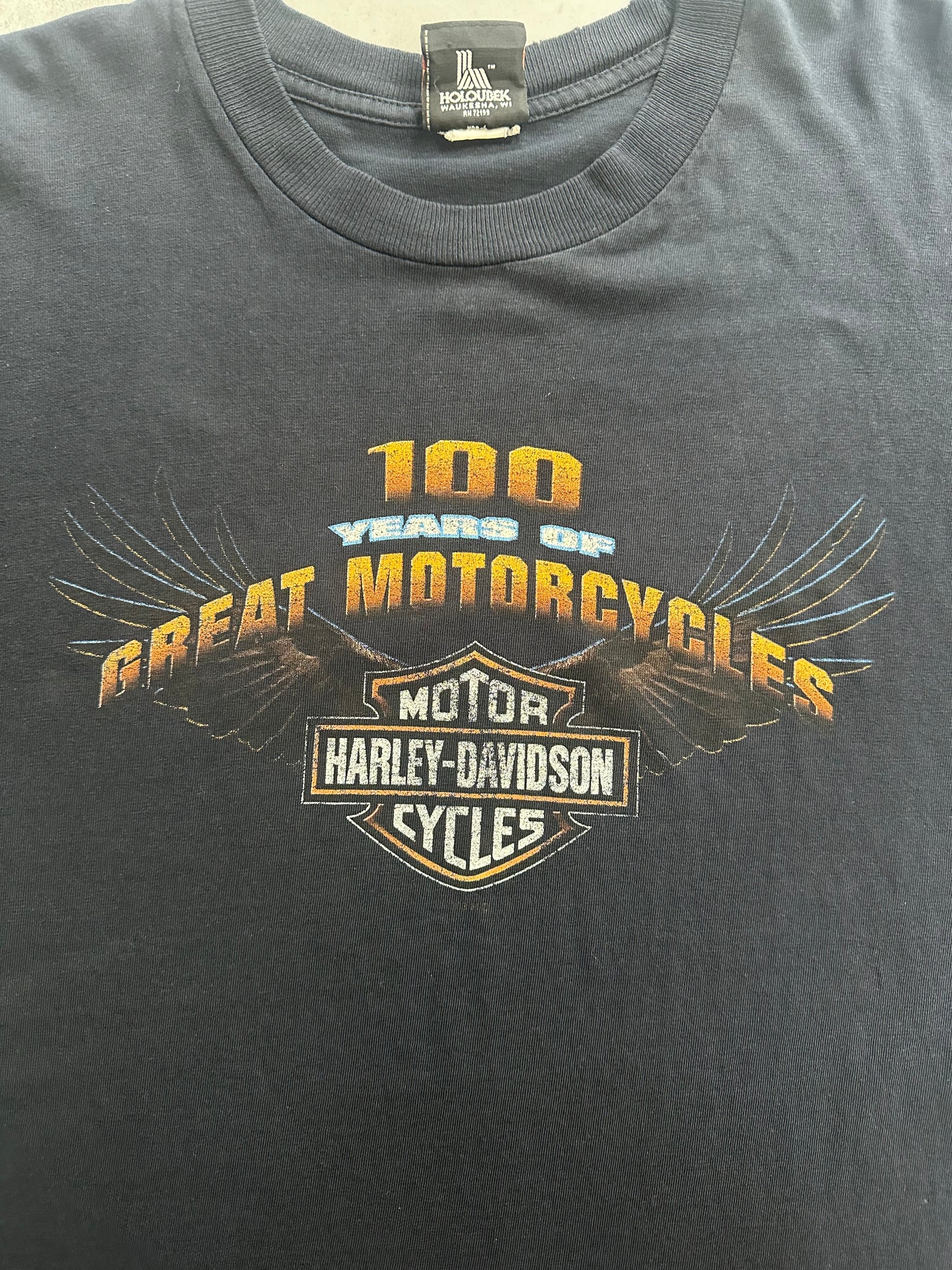 00's HARLEY-DAVIDSON「100YEARS」ハーレーダビッドソンTシャツ