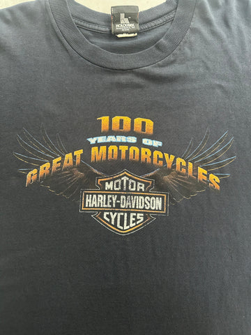 00's HARLEY-DAVIDSON「100YEARS」ハーレーダビッドソンTシャツ