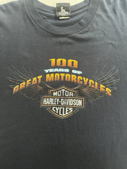 00's HARLEY-DAVIDSON「100YEARS」ハーレーダビッドソンTシャツ