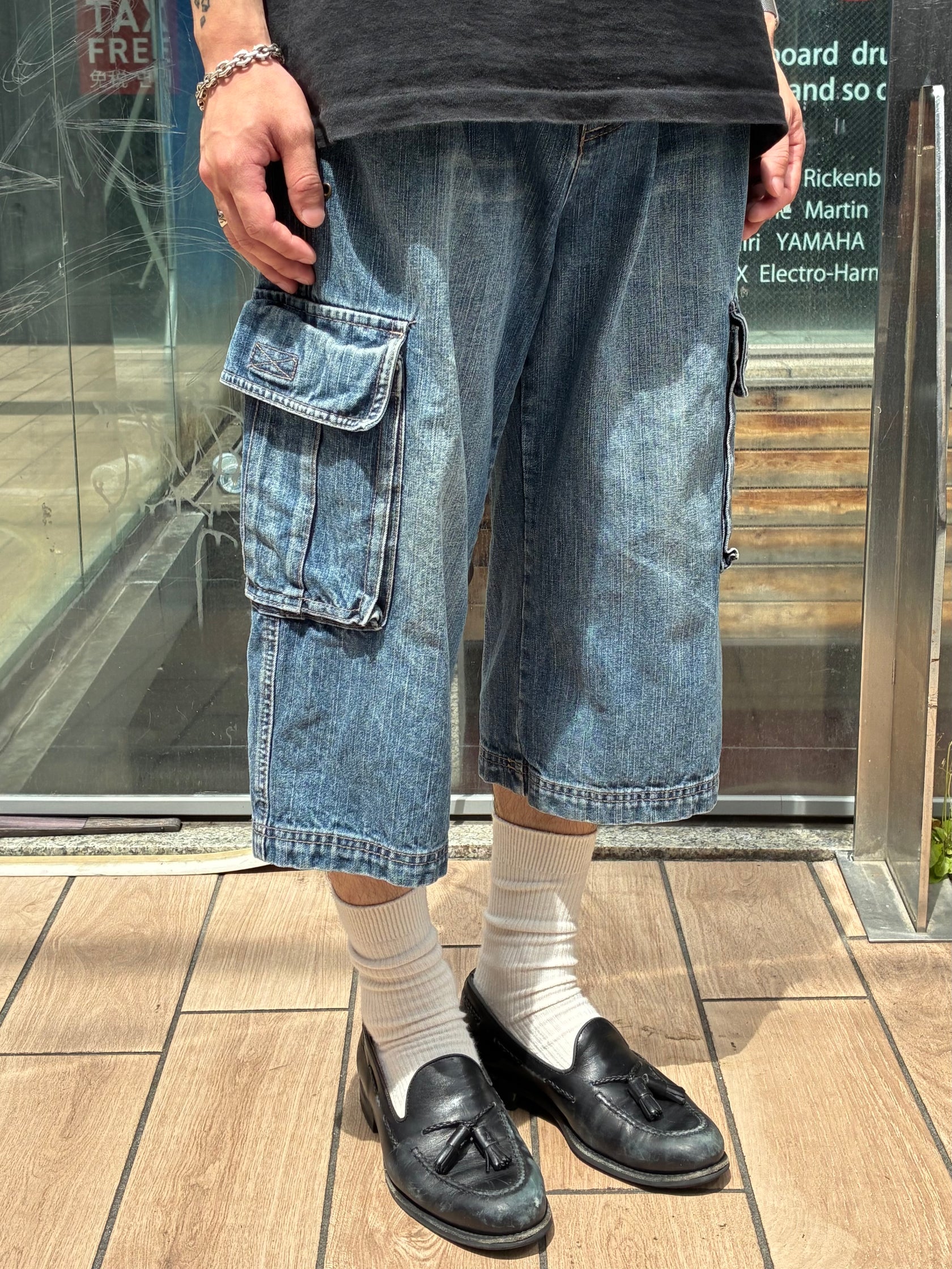 00's 「Beat wear」デニムカーゴショーツ