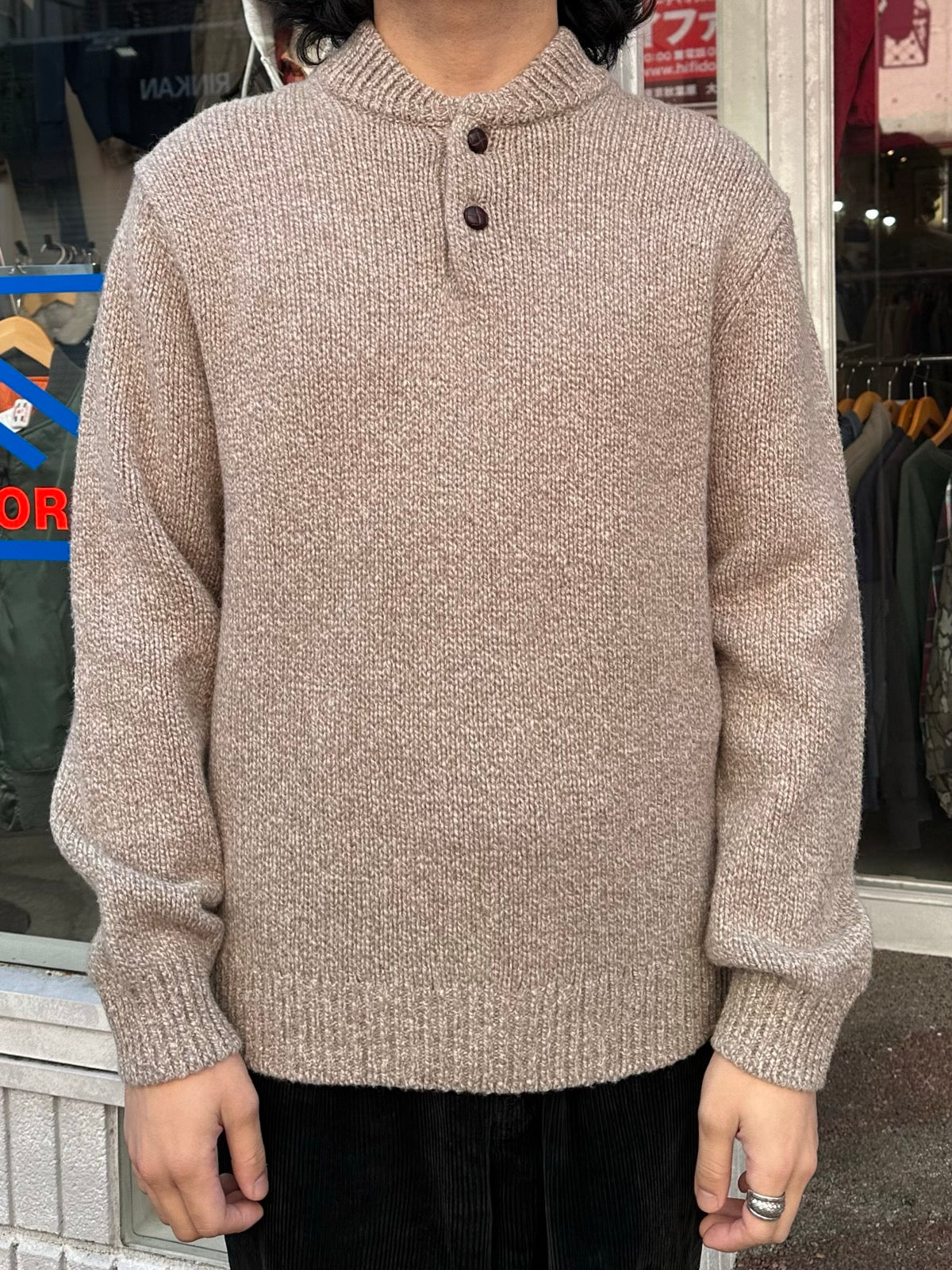 00's L.L.BEAN ヘンリーネックニット