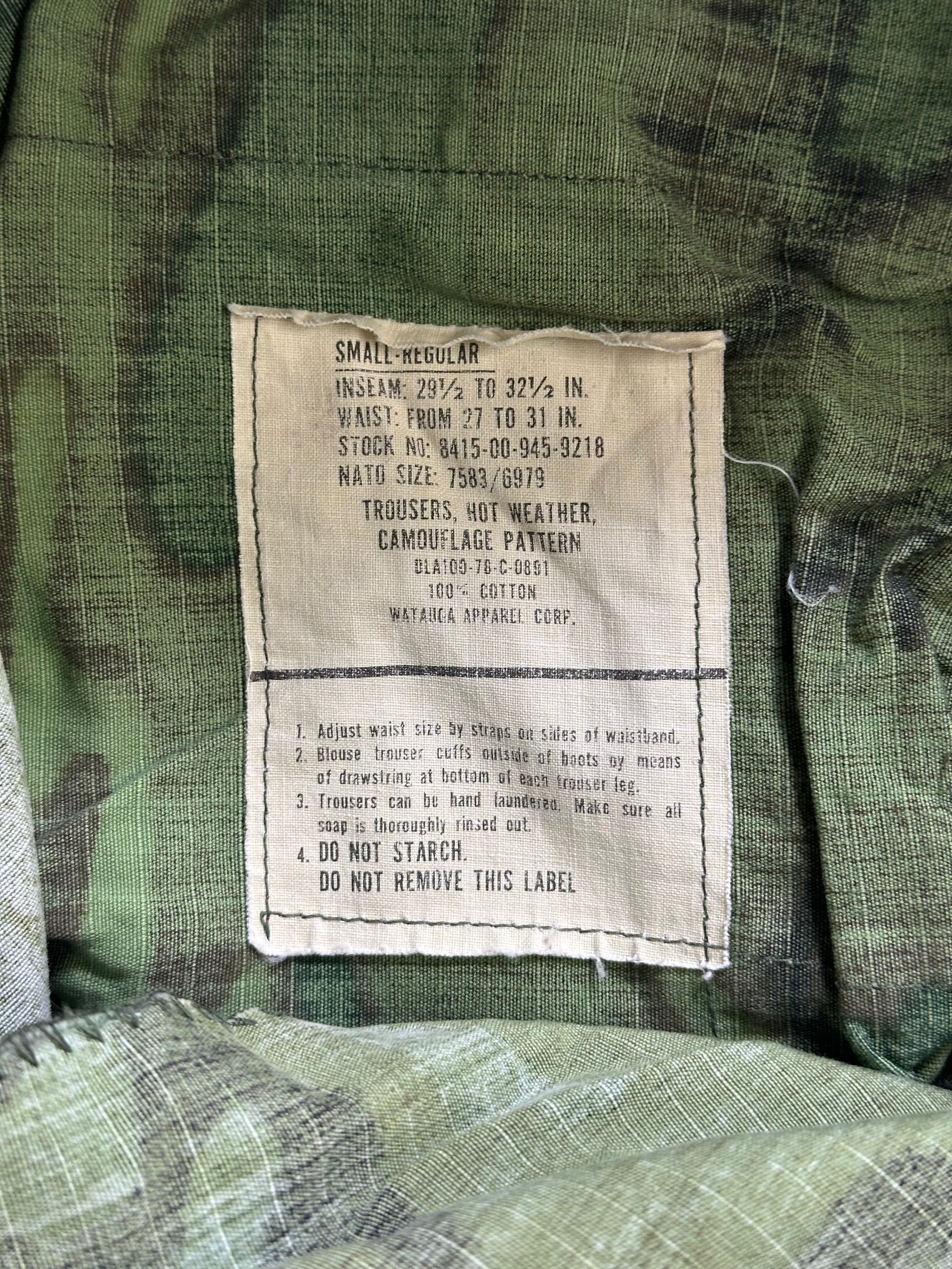 70's U.S.ARMY「JUNGLE FATIGUE」ミリタリーパンツ