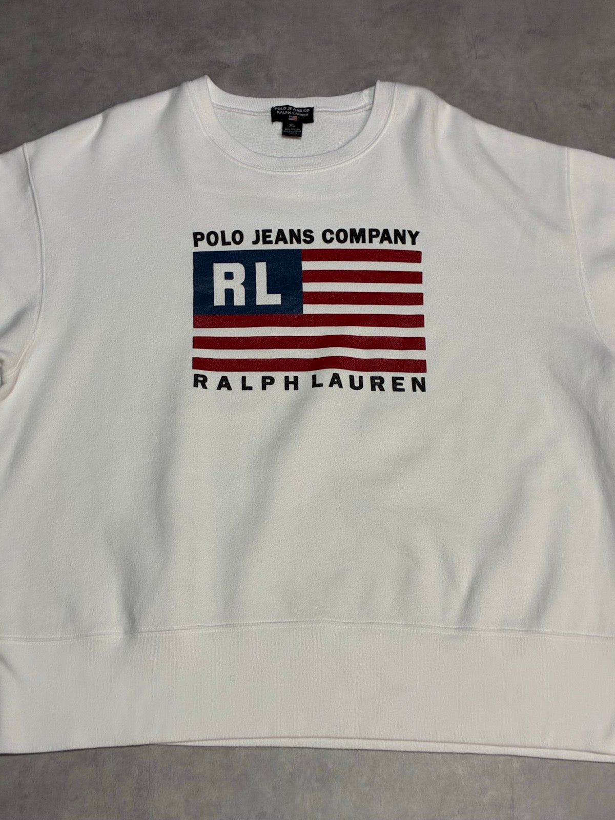 00's RALPH LAUREN「POLO JEANS CO.」星条旗　ロゴスウェット
