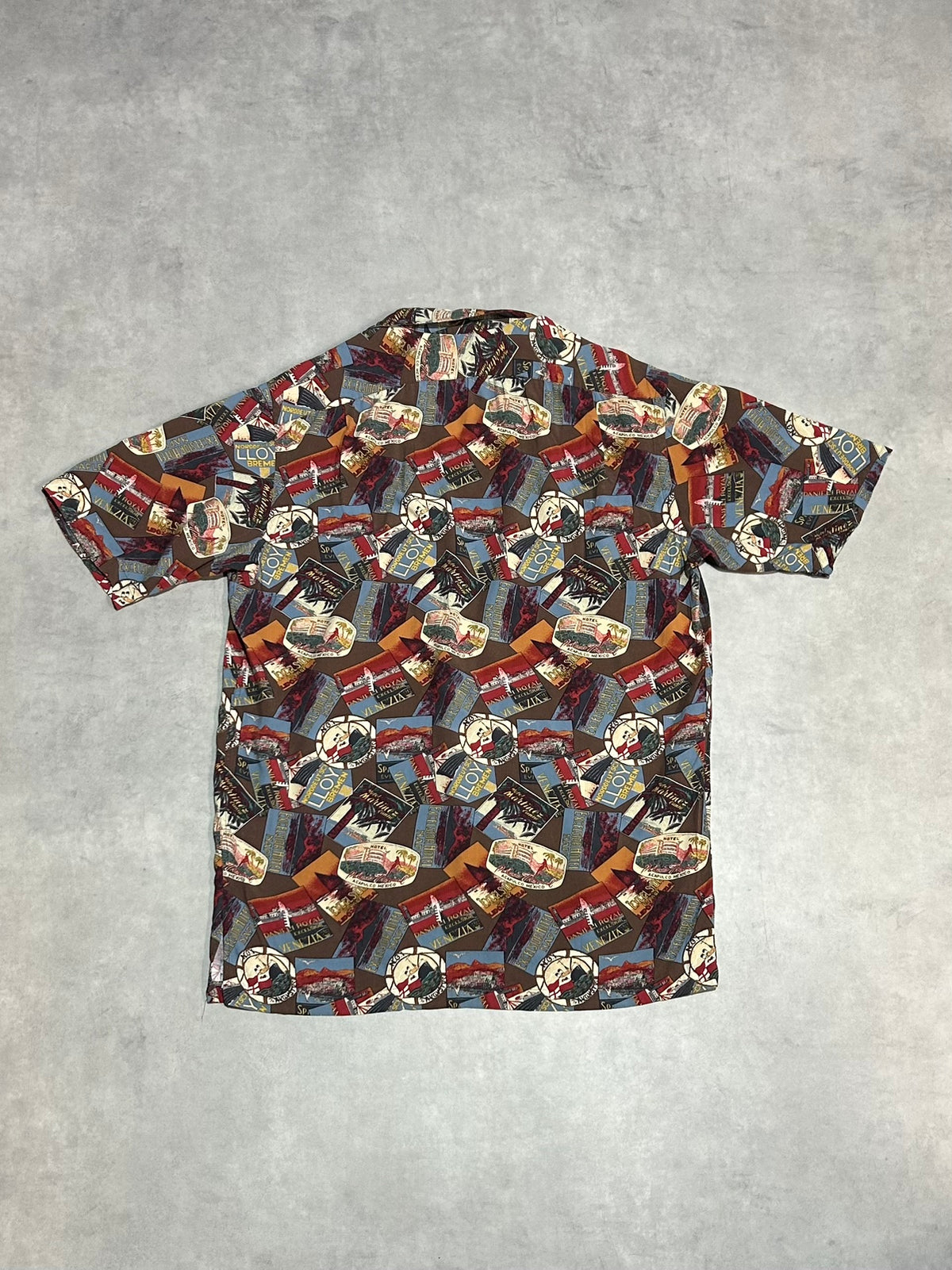 90's Polo by Ralph Lauren「総柄」レーヨンオープンカラーシャツ