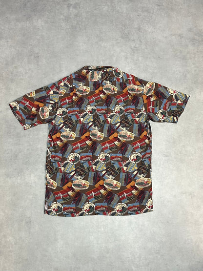 90's Polo by Ralph Lauren「総柄」レーヨンオープンカラーシャツ