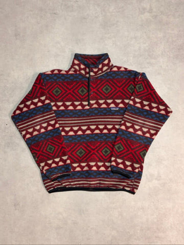 90's PATAGONIA Synchilla Snap-T「サルティーヨ柄」フリースプルオーバー