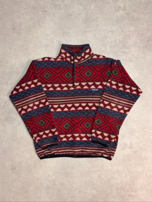 90's PATAGONIA Synchilla Snap-T「サルティーヨ柄」フリースプルオーバー
