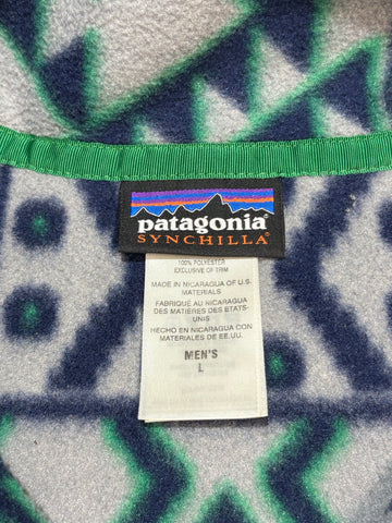 10's PATAGONIA Synchilla Snap-T「モンタナシエテ柄」フリースプルオーバー