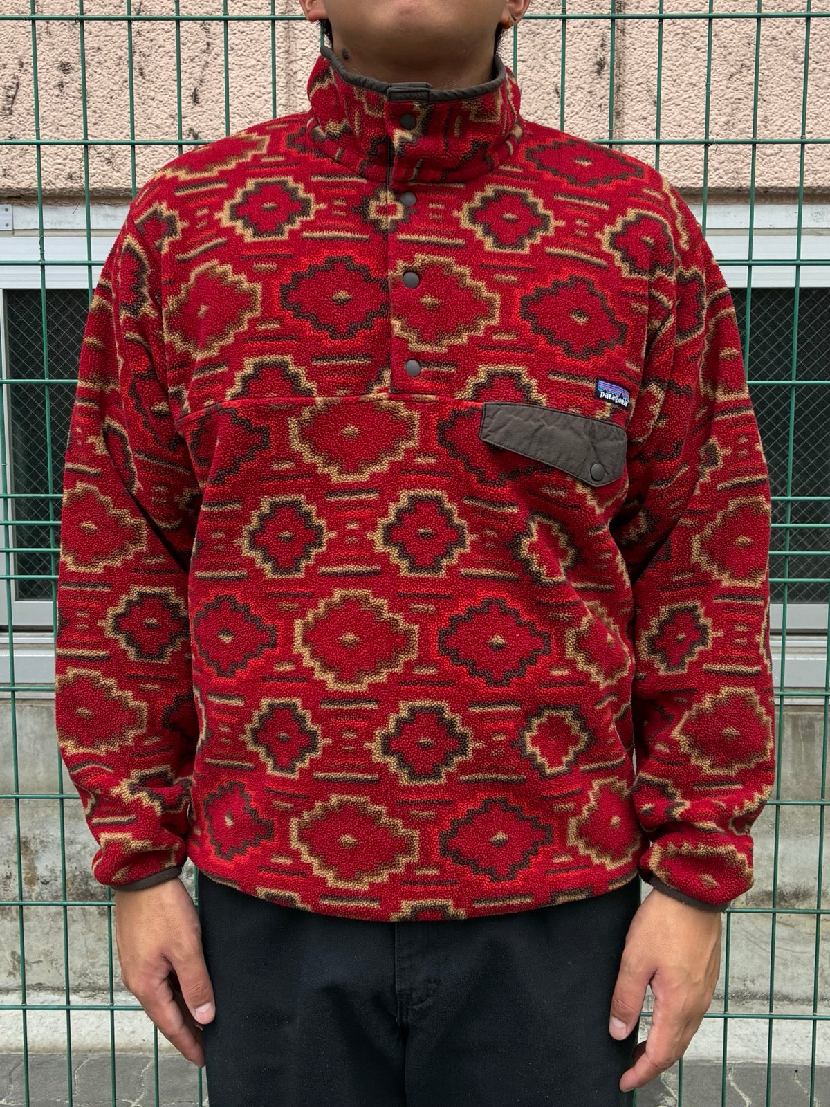 10's PATAGONIA Synchilla Snap-T「ヤナバ柄」フリースプルオーバー