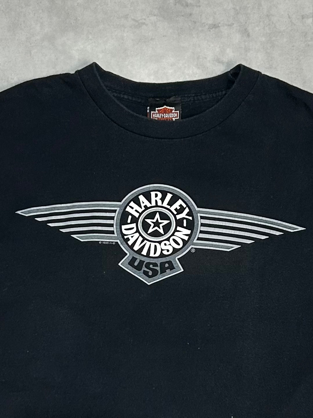 90's Harley-Davidson「カウ柄」USA製 ロゴTシャツ