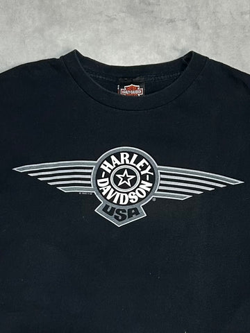 90's Harley-Davidson「カウ柄」USA製 ロゴTシャツ