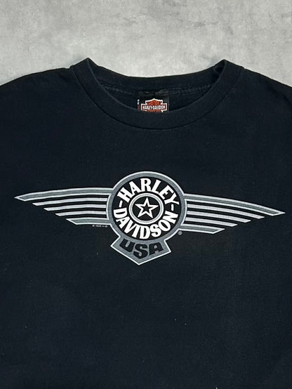 90's Harley-Davidson「カウ柄」USA製 ロゴTシャツ