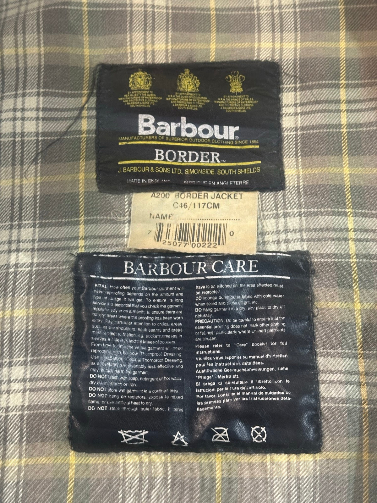 90's BARBOUR「BORDER」オイルドジャケット　