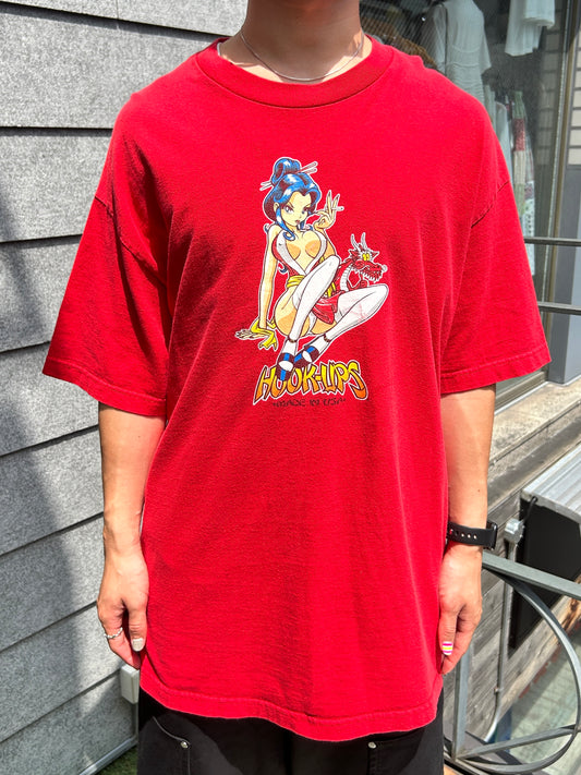 90's  HOOK-UPS「ANIME GIRLS」グラフィックTシャツ