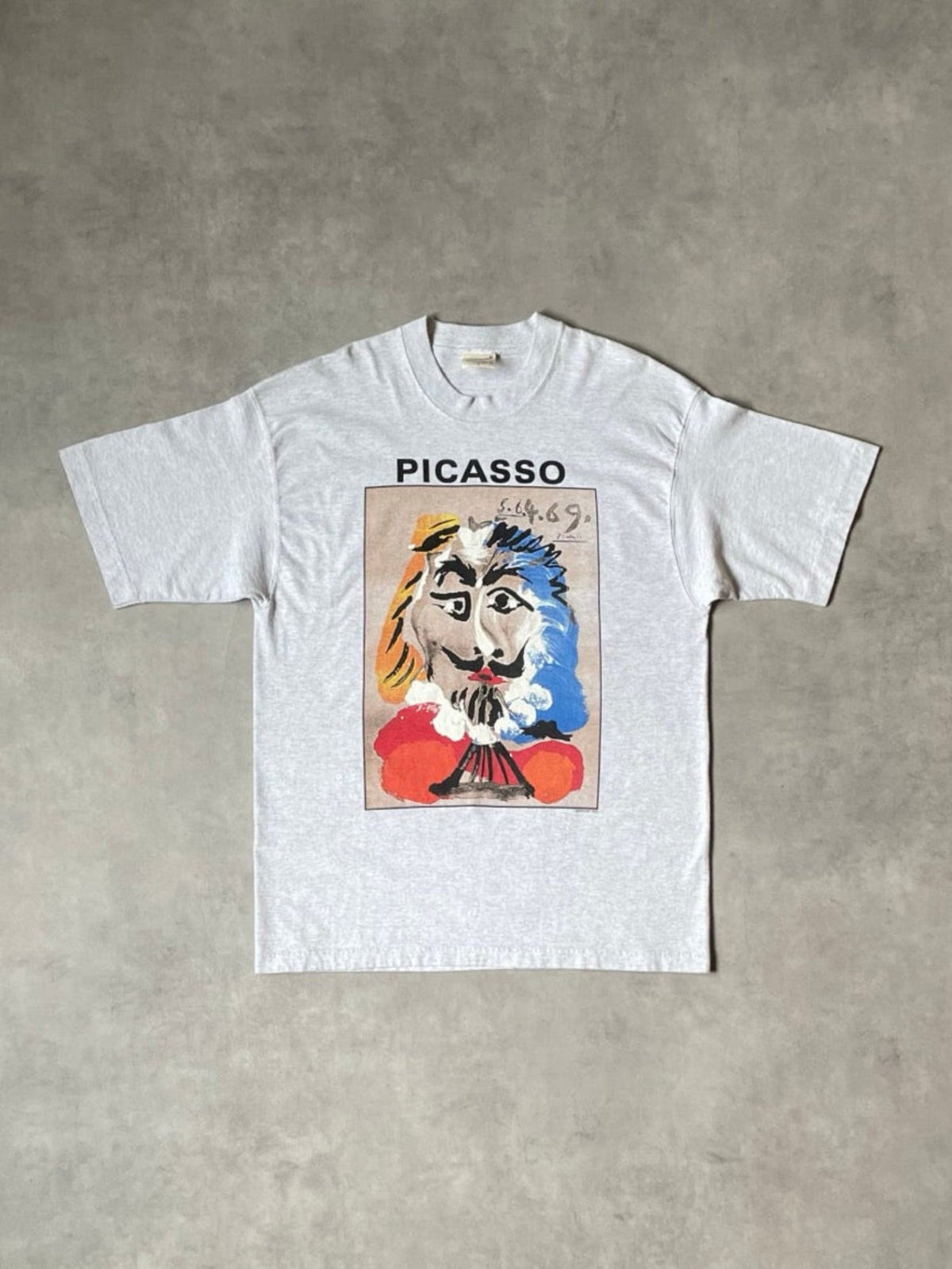 95's PABLO PICASSO「想像の中の肖像 5.6.69」USA製 アートTシャツ