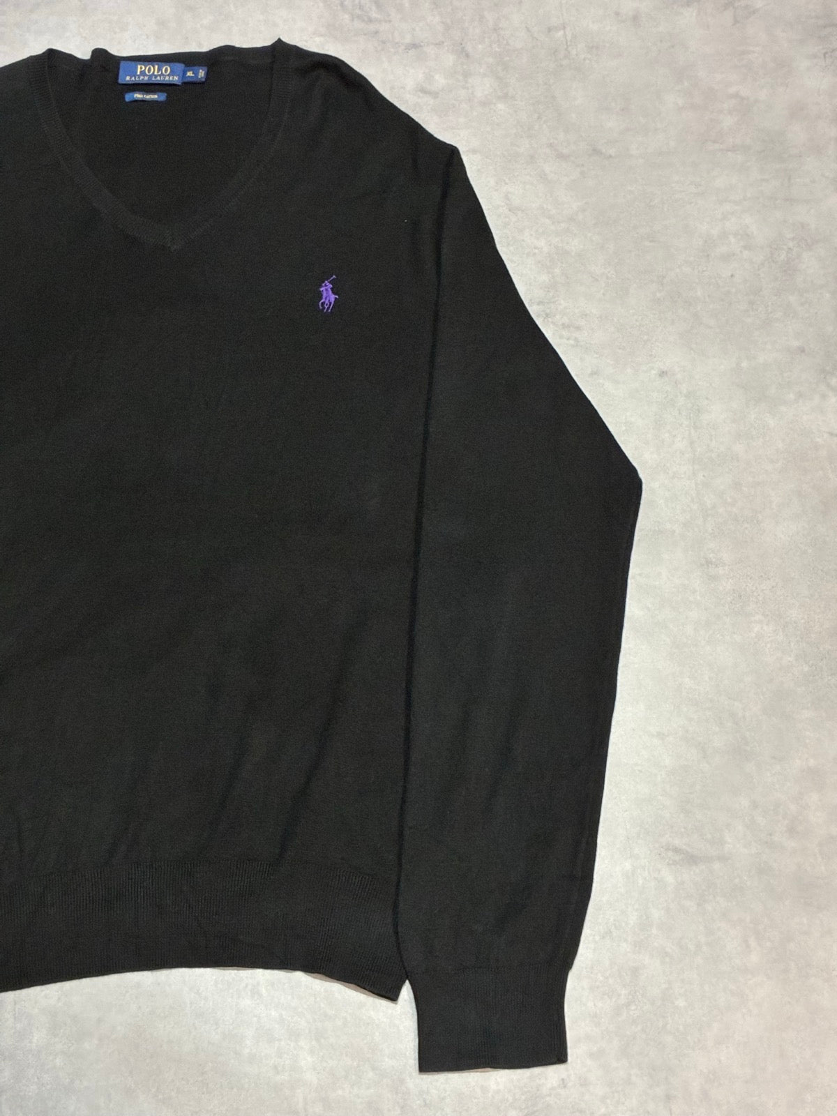POLO RALPH LAUREN「PIMA COTTON」Vネックコットンニット