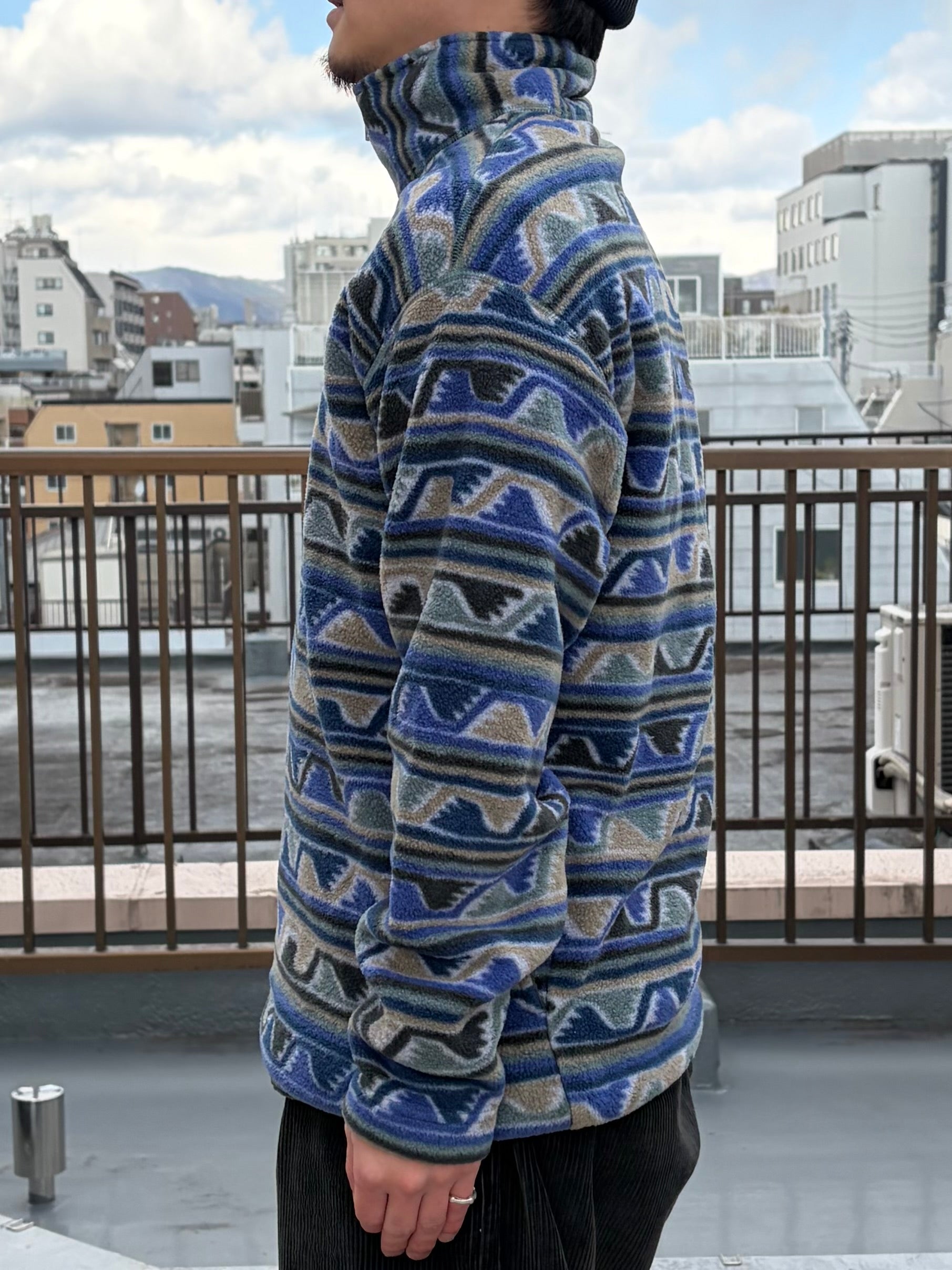 90's patagonia「Half-Zip Synchilla Sweater」USA製 総柄フリース