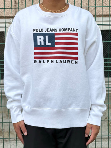 00's RALPH LAUREN「POLO JEANS CO.」星条旗　ロゴスウェット