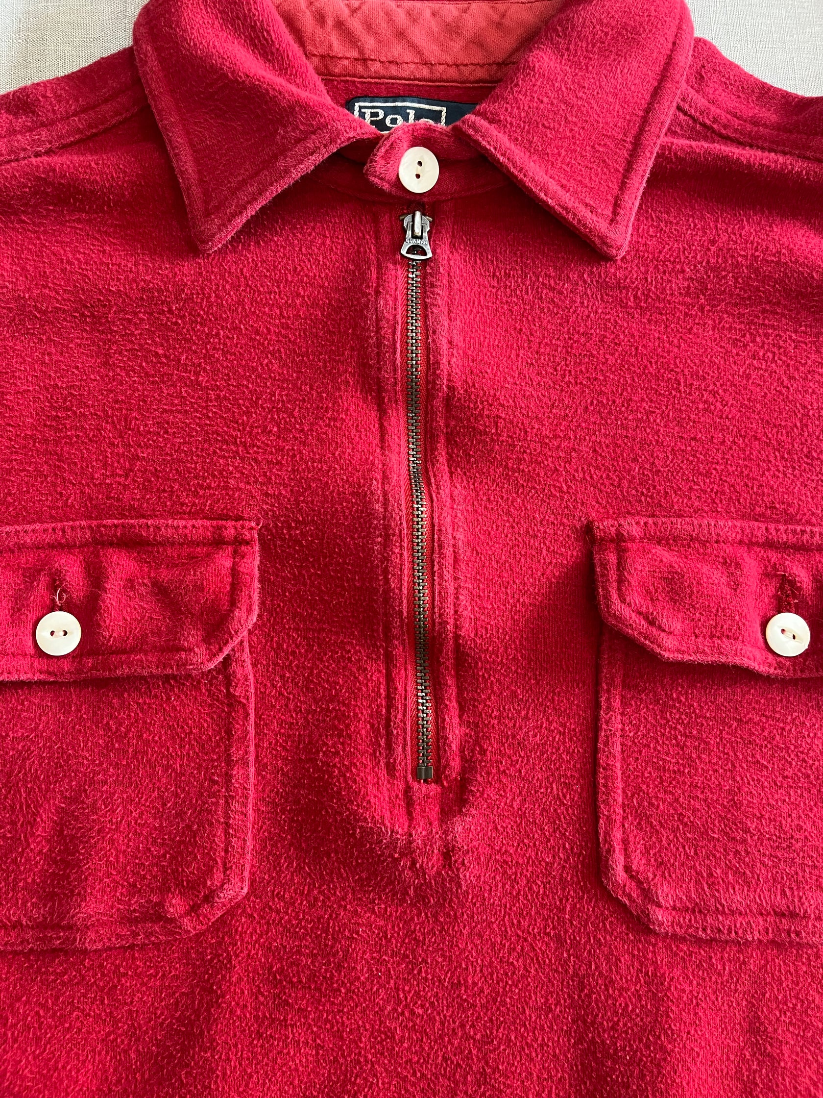 90's RALPH LAUREN「Chin Strap」 ハーフジップシャツ