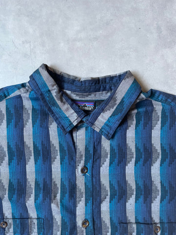 90's PATAGONIA「Native Stripe」ボタンダウンフランネルシャツ
