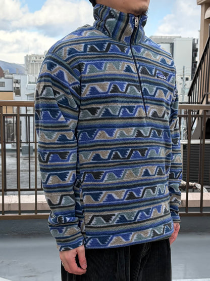 90's patagonia「Half-Zip Synchilla Sweater」USA製　総柄フリース