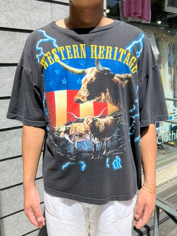 90's「WESTERN HERITAGE AMERICAN THUNDER」グラフィックTシャツ