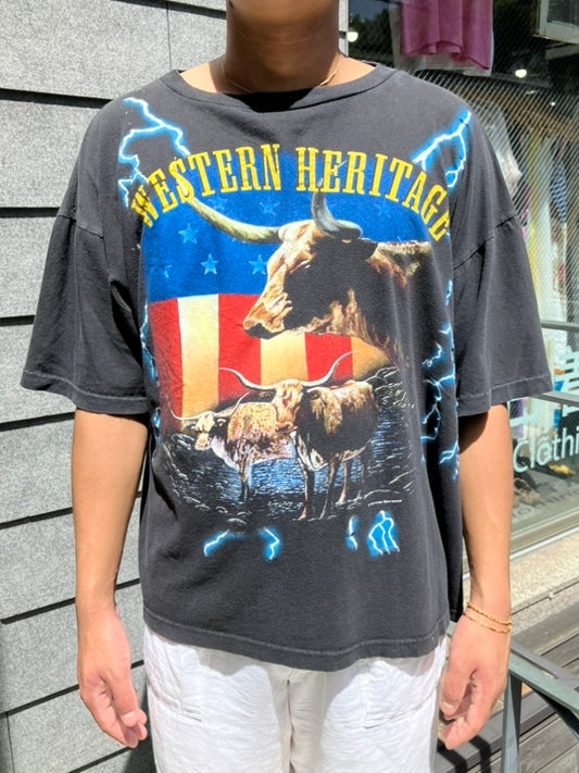 90's「WESTERN HERITAGE AMERICAN THUNDER」グラフィックTシャツ