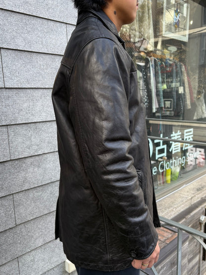 00's「GAP」レザーカーコート