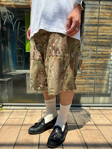 REMAKE  ARMY DOUBLE KNEE SHORTS
