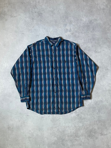 90's PATAGONIA「Native Stripe」ボタンダウンフランネルシャツ