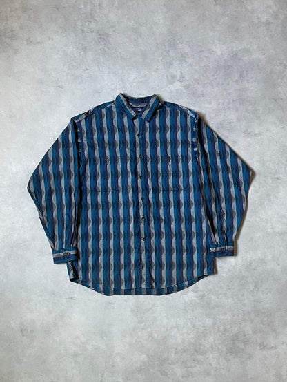 90's PATAGONIA「Native Stripe」ボタンダウンフランネルシャツ