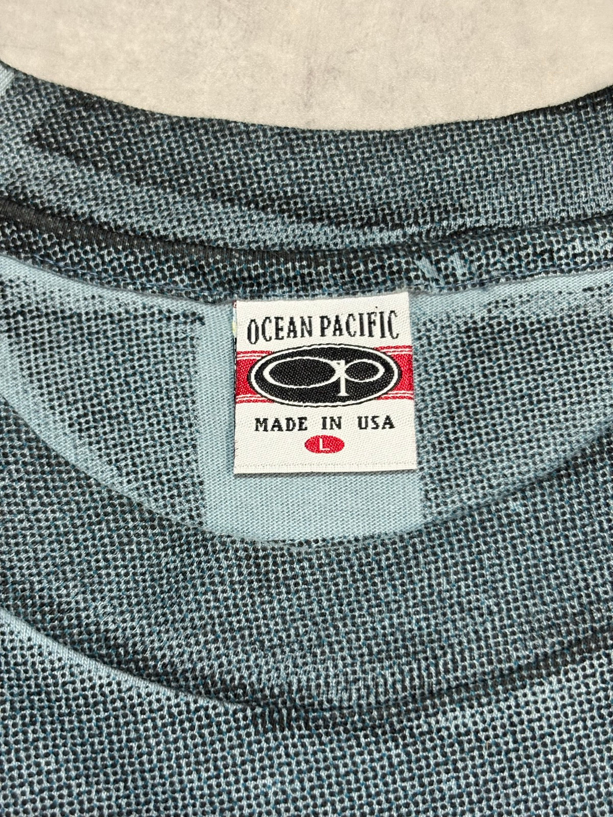 90's OCEAN PACIFIC「総柄」USA製 サーフTシャツ