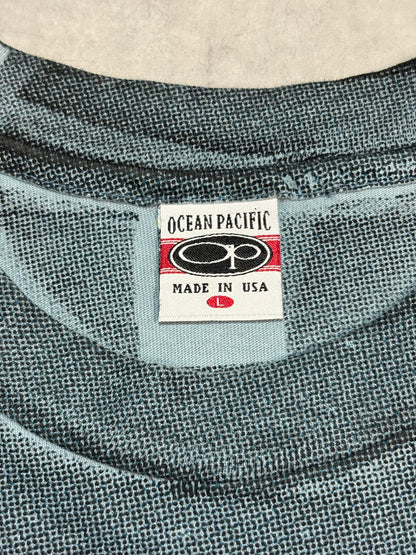90's OCEAN PACIFIC「総柄」USA製 サーフTシャツ